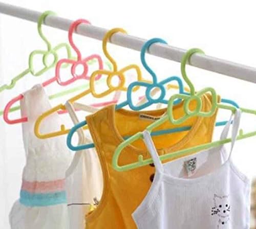 Jeonswod 10 pcs קבעו קולב קשת ילדים קולב בית קולב קולב בגדי פלסטיק קול קול קל לשימוש
