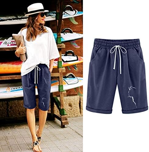 מכנסיים קצרים של RBCULF לנשים 2023 אופנת קיץ כותנה פשתן ספורט מזדמן 5 '' מכנסיים בתוספת גודל חוף בנים בנים קצרים
