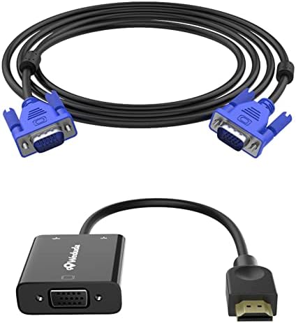 Weduda VGA ל- VGA כבל 10 רגל ו- HDMI למתאם VGA למחשב, שולחן עבודה, מחשב נייד, מחשב, צג, מקרן, HDTV