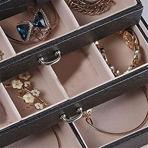קופסת תכשיטים בעלת קיבולת גדולה עם חמש שכבות קופסת עור קוסמטיקה תכשיטים תכשיטים מרובי שכבות תכשיטים