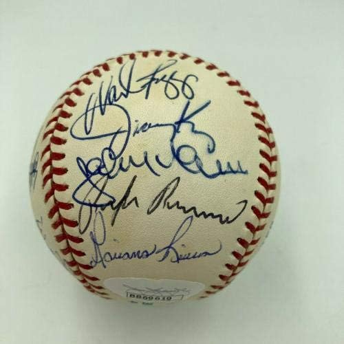 דרק ג'טר מריאנו ריברה קורט ארבע טירון 1995 ינקי חתום בייסבול JSA - כדורי בייסבול עם חתימה