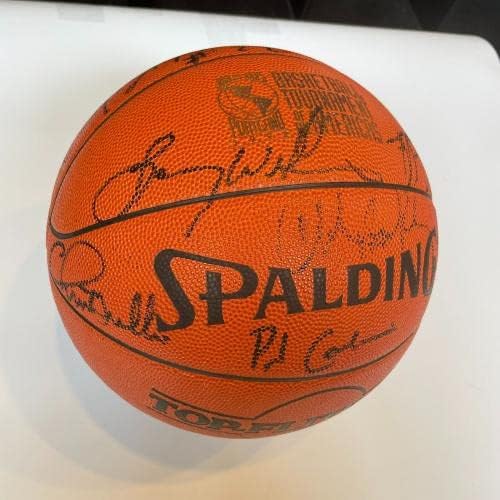 1992 קבוצת החלומות אולימפיאדת צוות ארהב חתמה כדורסל מייקל ג'ורדן 16 SIGS JSA - כדורסל חתימה