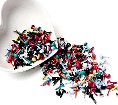 Rockible 200 pcs מיני בראדס מחבר נייר מגוון צבעים מגוונים חותמת ברזל דקורטיבית