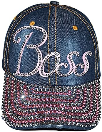 פופפיזי נשים בלינג כובע, ריינסטון בייסבול כובע, משובץ במצוקה ג ' ינס כובע, בלינג מתנות לנשים