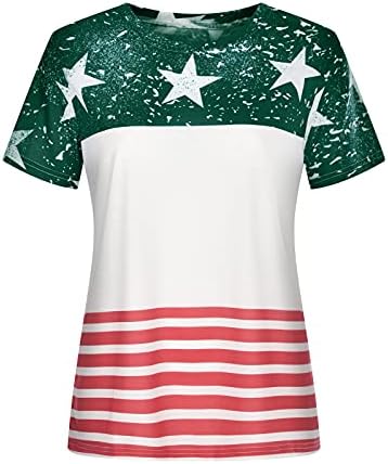 צמרות יום העצמאות לנשים 4 ביולי חולצת טריקו של שרוול קצר