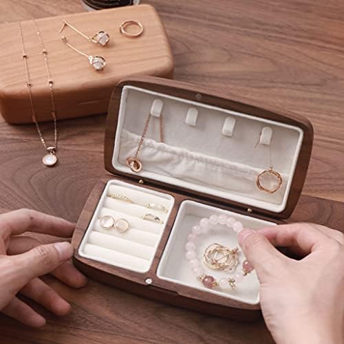 Hongyifei2021 קופסאות תכשיטים קופסא תכשיטים עץ ניידים קופסת אחסון קטנה קופסת קוסמטיקה טבעת עגיל שרשרת צמיד צמיד תכשיטים קטנים קופסת אחסון