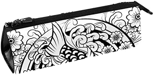 Laiyuhua נייד עיפרון מסוגנן תיק עור PU עט עט קומפקט קומפקטיק תיק קומפר קומטיק תיק קוסמטי משרד מארגן אביזרים מטבע דגים ופרחים על צלחת