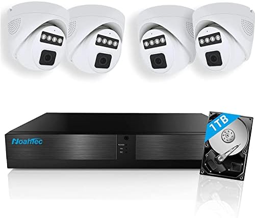 Noahtec 3MP Spotlight Home POE מצלמות אבטחה מערכת מקורה, 8 יציאות 8CH 8MP NVR עם 1TB HDD, 4 יחידות מצלמות IP של POE WIRED עם אודיו דו