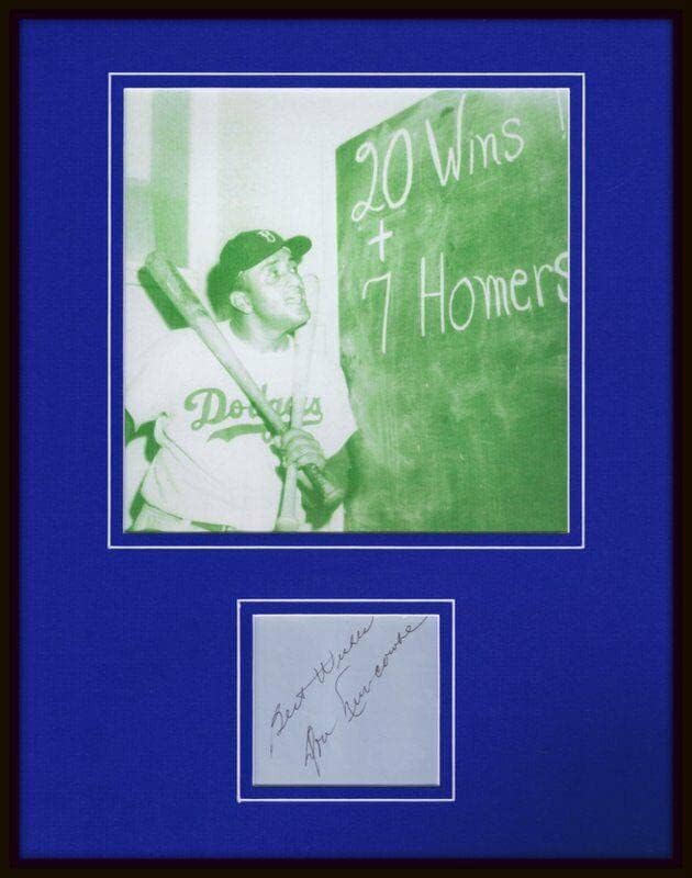 Don Newcombe חתום מסגר 11x14 תצוגת צילום JSA Dodgers - תמונות MLB עם חתימה