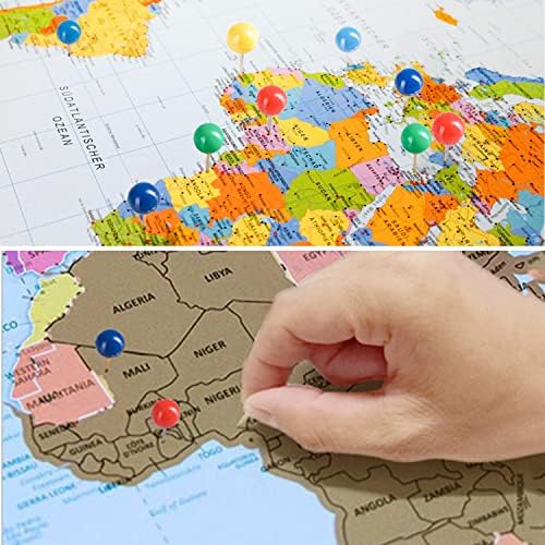 500 יח 'מפה מרובת צבעים דחיפה סיכות מפה מפה מפלסטיק עגול עגול עם נקודות פלדה לסימון בד לוח מודעות, 10 צבעים שונים