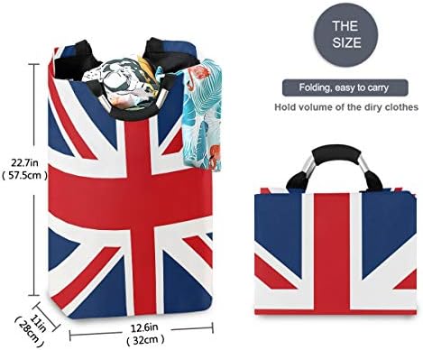 אלזה בריטי דגל אופנה סל כביסה סל אחסון גדול סל עם ידיות עבור סלי מתנה, שינה, בגדים