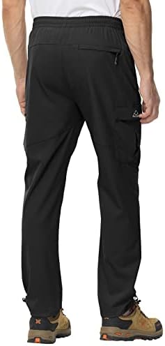 גברים של טיולים מכנסיים מהיר יבש קל משקל אלסטי מותניים מים עמיד סיבתי חיצוני מכנסיים עם 5 כיסים