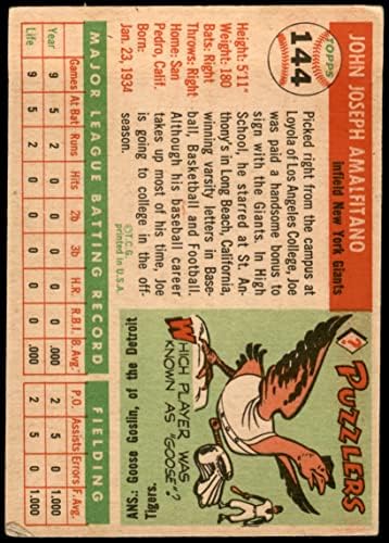 1955 Topps 144 ג'ו אמלפיטנו ניו יורק ענקים VG Giants