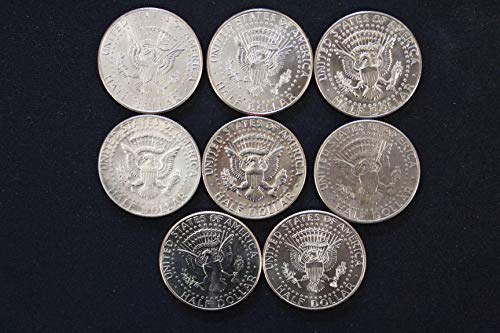 1965 עד 2017 קולקציית קנדי ​​חצי דולר - סט של 8 מטבעות BU - כל התאריכים השונים - PD או S Mint Mark - מטבעות יפים - ארהב מנטה הכל מבריק