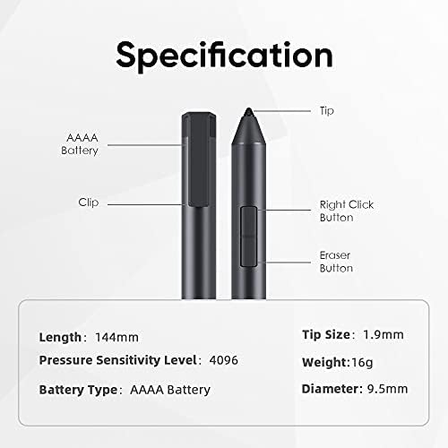 Chuwi H7 Stylus Pen, 4096 רגישות ללחץ, עט פעיל תואם ל- Chuwi Ubook X, Hi10 X, Surpad, Ubook ו- Ubook XPRO Tablet PC