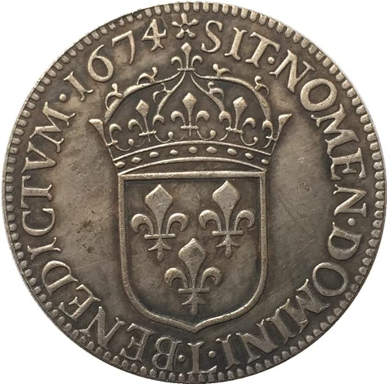 1674 מטבעות צרפתים נחושת טהורה מצופה מכסף עתיק כסף מטבעות מלאות מלאות יכולת יכולות לפוצץ
