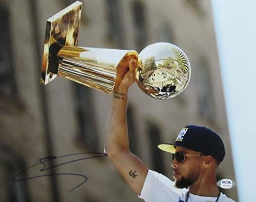 סטף קארי חתימה 11x14 צילום גולדן סטייט לוחמים PSA/DNA - תמונות NBA עם חתימה
