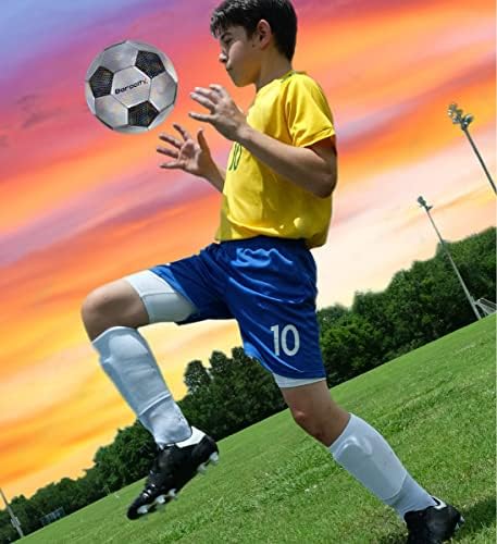 כדור כדורגל קלאסי של Barocity - כדור אישום רשמי של ילד וילדה בכדור עם דפוס משושה קשת רעיית קשת, עמיד, מקורה, בחוץ, אימונים, אימון, זמן