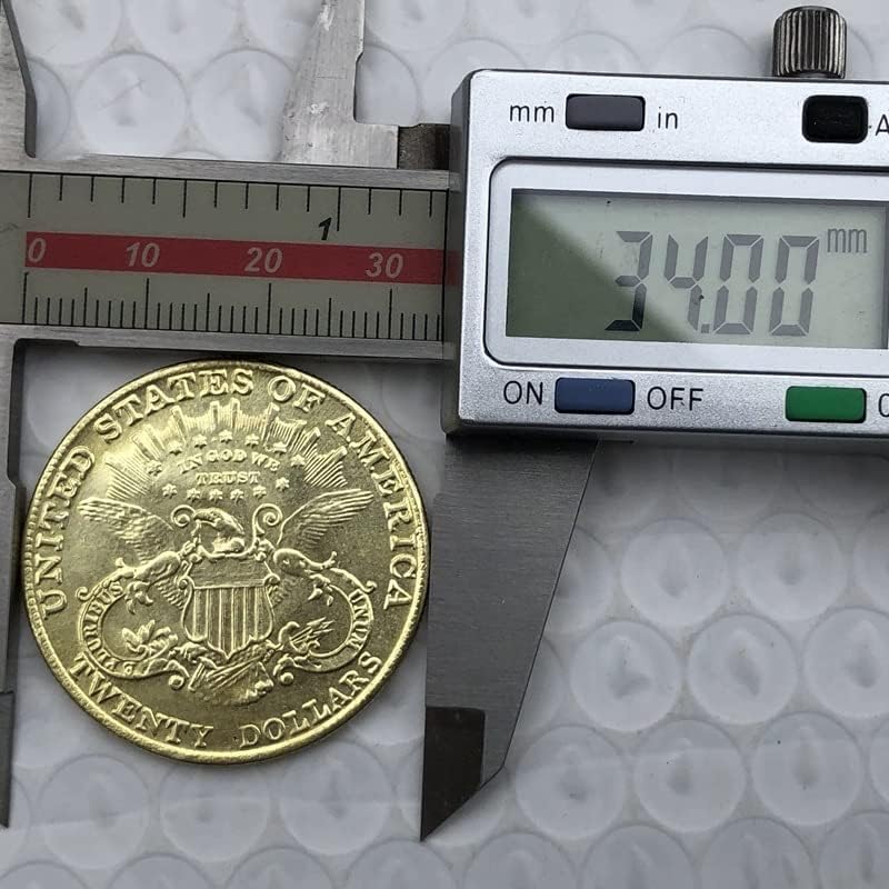 גרסת 1882p של ארצות הברית 20 מטבע זהב פליז עתיק מטבעות זיכרון זרות 34 ממ