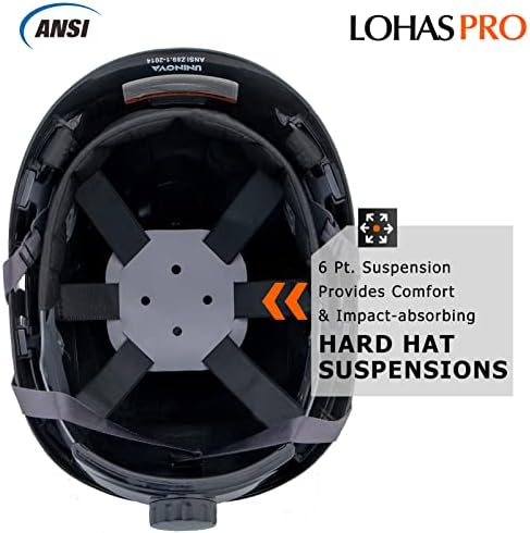 כובעים קשים קסדת בטיחות בנייה ANSI Z89.1 אושר OSHA HARDHAT, Lohaspro סיבי פחמן שחור כובע קשה עם רצועת סנטר קסדת חילוץ חילוץ