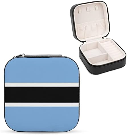 קופסאות תכשיטים דגל בוצואנה עור PU עור נייד תצוגה ניידת מחזיק קופסאות מיני מארז לנשים מתנה