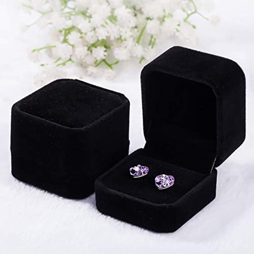 2 מארז קטיפה טבעת קופסות, עגיל תליון תכשיטי מקרה, טבעת עגילי קופסות מתנה, תכשיטים תצוגה