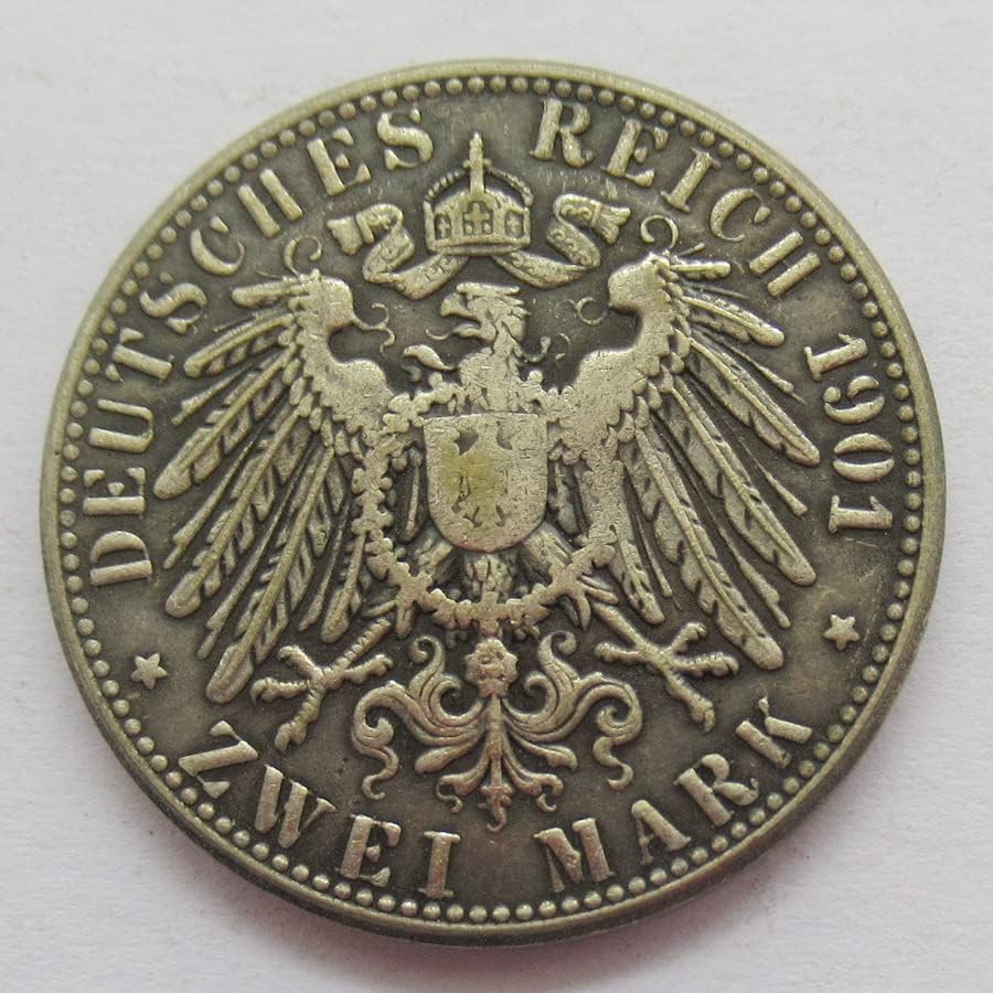 גרמנית 2 מארק 1901 מטבע הנצחה של מטבעות נחושת העתק זרים