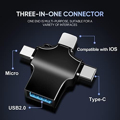 3 במתאם OTG אחד, מתאם USB C ל- USB, קל לתאם USB C, מתאם מיקרו USB ל- USB, USB COTG רב תכליתי, קורא כרטיסי תמיכה, מקלדת ועכבר, USB C ל-
