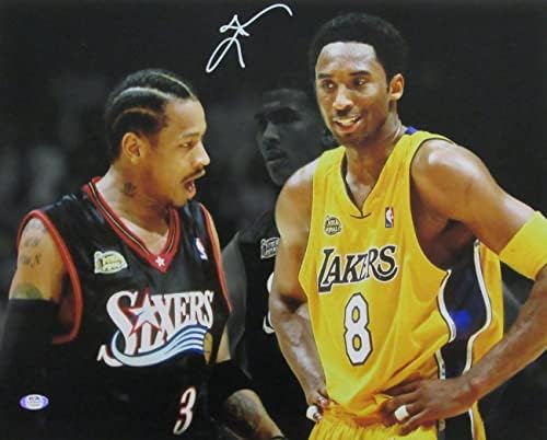 אלן אייברסון HOF 76ers חתום/אוטומטי 16x20 צילום עם Kobe PSA/DNA 167254 - תמונות NBA עם חתימה