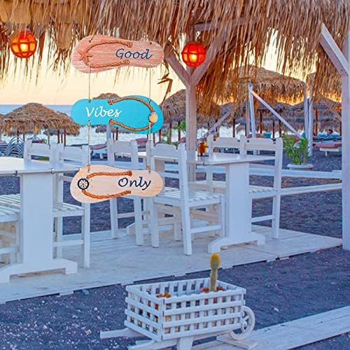 Ｋｌｋｃｍｓ שלט חוף עץ לוחית תליית עיצוב חוף שלט דקורטיבי לבית, סלון, קישוט קיץ קיר, סגנון B