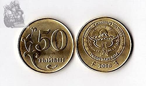 קירגיזסטן חדש אסייתי 50 אינסופי 2008 מהדורה אוסף מטבעות מטבעות זרות