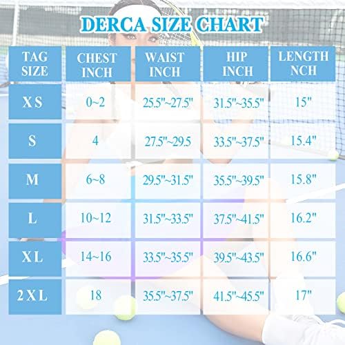 חצאית טניס קפלים של DERCA לנשים עם כיסים קצרים