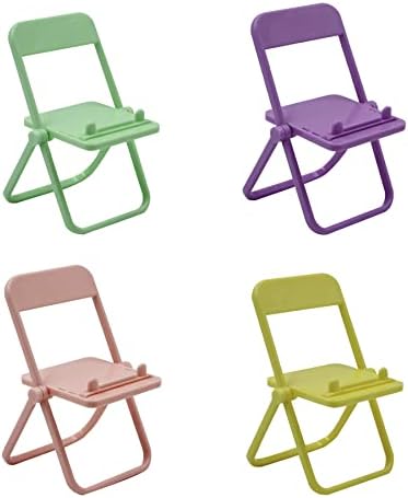 ZGMYC 4 PCS מיני כיסא צורה טלפונים סלולריים, צבע ממתקים יצירתי מחזיק טלפון נייד שולחן עבודה אוניברסלי לקישוט הבית טלפוני