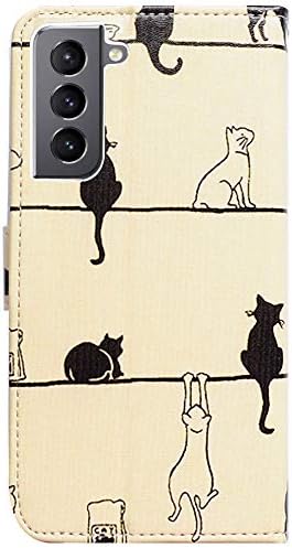 22 מקרה, שחור חתול לבן חתול עור להעיף טלפון מקרה ארנק כיסוי עם כרטיס חריץ מחזיק מעמד עבור סמסונג גלקסי 22