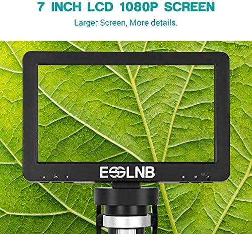 ESSLNB מיקרוסקופ דיגיטלי 7 אינץ 'עם מיקרוסקופ LCD 32G לכרטיס למעגל מטבעות 1080p מיקרוסקופ מטבע כף יד תומך בשלט רחוק