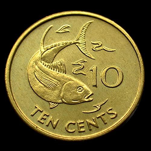 מטבעות סיישל 10 נקודות 1997 פליז טונה של בעלי חיים 21 ממ מטבעות אפריקאים חדשים