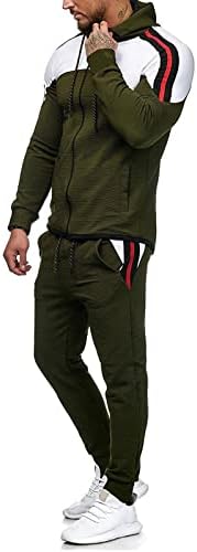 חליפות מסלול לגברים סט קפוצ'ונים, אימונית מסלול לגברים 2 חלקים עם סווטשירטים עם סטיית זרעי זיעה של Steatpant Sett.