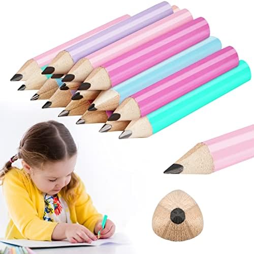 20 חתיכות קצר משולש עפרונות ג ' מבו לגיל הרך אוחז עפרונות שומן עפרונות עבור גן ילדים למתחילים פעוט יד כתיבה, 3.5 אינץ