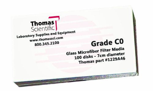 תומאס ג9000 בורוסיליקט זכוכית מיקרופייבר מסנן, 1.2 מיקרון, זרימה מהירה, כיתה ג0, 9 סנטימטר קוטר