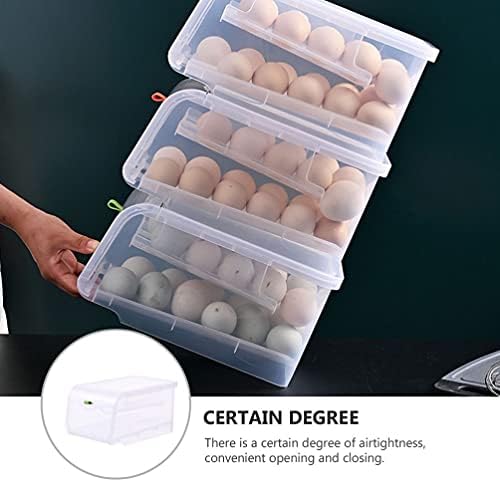 CABILOCK 2 מגש שכבה מארגן צלול קופסת ביצה מחזיק ביצה הניתנת לערימה קופסת אחסון קרטונים ביצה נושאי ביצה דירות ביצה מיכל ביצה למקרר מחזיק