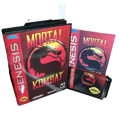 Aditi Mortal Kombat 1 כיסוי ארהב עם קופסה ומדריך עבור Sega Megadrive Genesis Console Game Console 16 bit MD