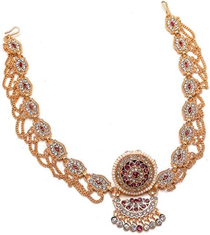 ג 'וארהאט הודי מצופה זהב טיקה בודלה עיצוב אופנה ראג' סטאני מאטה פטי אד צ ' ז רב אבן חתונה הודית ראש & שיער תכשיטים לנשים & בנות