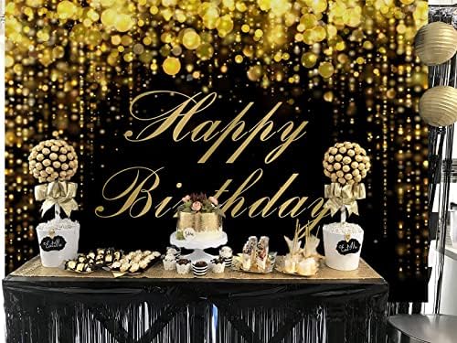 אווזאנו שחור זהב שמח יום הולדת רקע זהב גליטר מסיבת יום הולדת רקע זהב פאייטים יום הולדת צילום באנר קישוטי שחור וזהב שמח יום הולדת ספקי