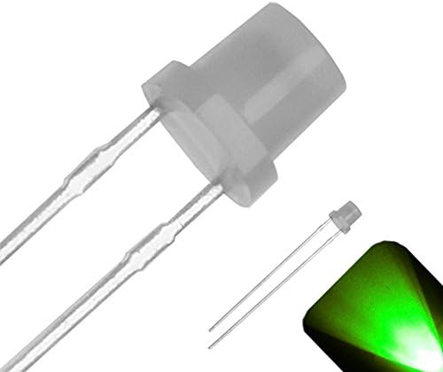 נוריות LED של מגדלור 3 ממ חלק שטוח עם עדשה מפוזרת חלבית LED - LED ירוק טהור - ברייט אולטרה