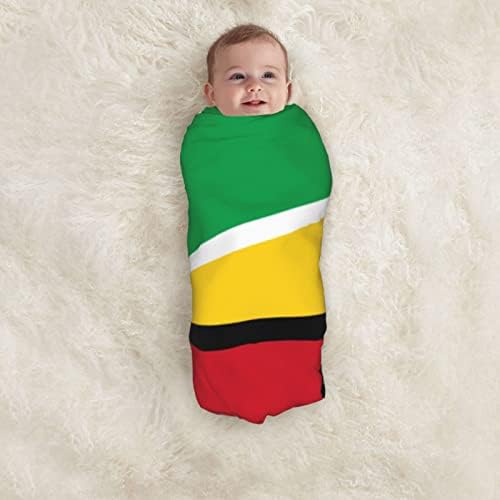 דגל שמיכת התינוקת של גיאנה מקבלת שמיכה לעטיפת כיסוי חוט -יילוד של תינוקות