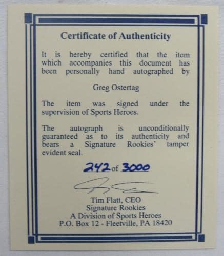 גרג אוסטרטאג חתום על חתימה אוטומטית 1995 טירונים חתימה 8x10 כרטיס כדורסל - תמונות NBA עם חתימה