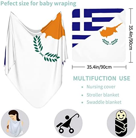 דגל יוון וקפריסין שמיכה לתינוק מקבלת שמיכה לתינוקות של עטיפת פעוטון לכיסוי יילודים של תינוקות