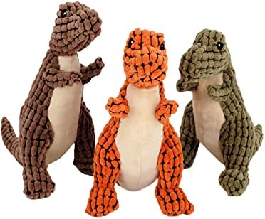 צעצועי כלבים של מילומיה חיות מחמד קטיפה צורת דינוזאור ממולאת צעצוע לעיסה חמוד לחתולי גורים רב צבעוני בגודל אחד